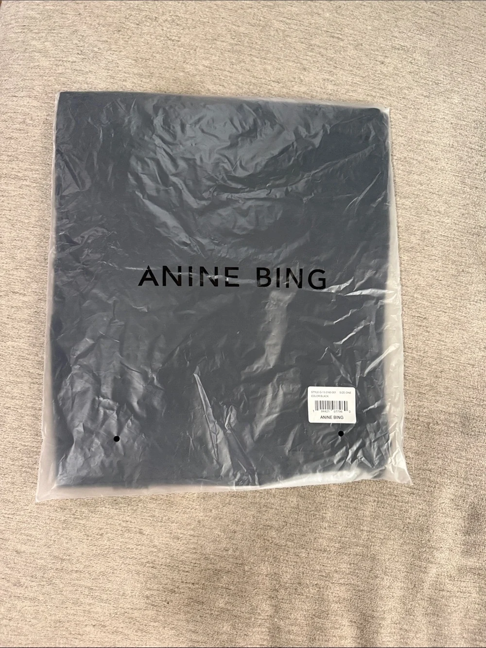 NWT Anine Bing Black Logo Canvas Tote